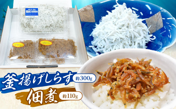 釜揚げしらす（約300g）と佃煮（約110g）セット/森国商店 浜で瞬時に釜出し 高知のしらす【グレイジア株式会社】 [ATAC488]