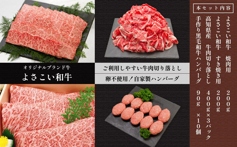 牛肉　いろどりセット　切り落とし・すき焼き・焼肉・ハンバーグ｜山重食肉