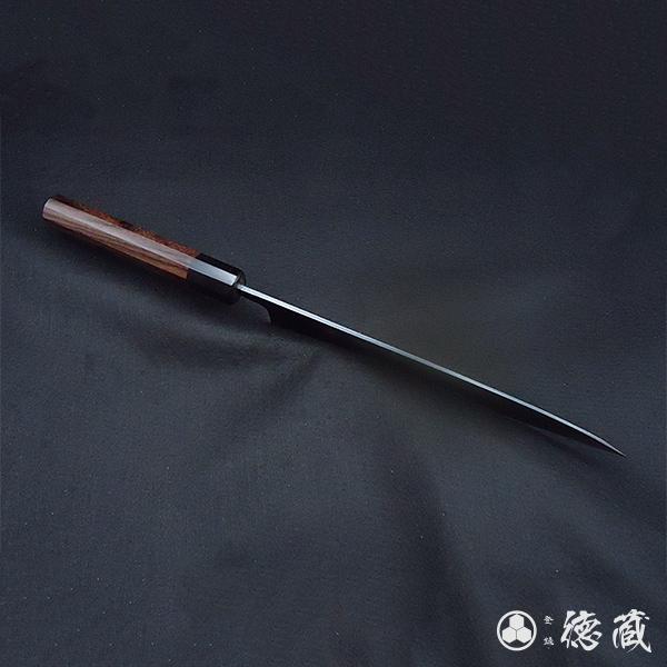 土佐黒打ち刃物 牛刀 210mm 黒打積層 両刃 青紙2号 紫檀八角 ダマスカス 徳蔵オリジナル 【グレイジア株式会社】 [ATAC109]