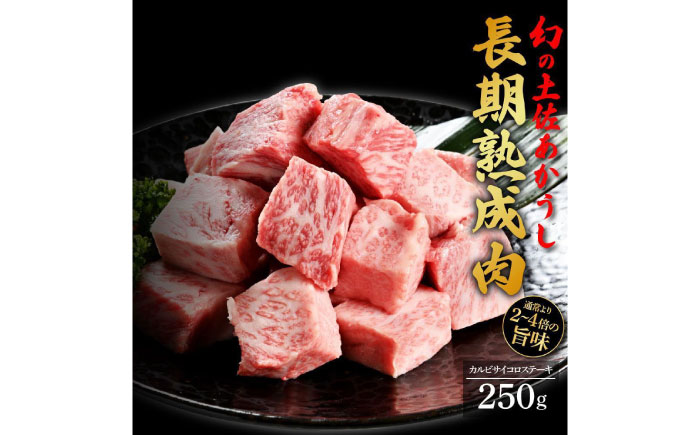 エイジング工法 熟成肉 土佐あかうし 特選カルビ サイコロステーキ 約250g 冷凍 【株式会社LATERAL】 [ATAY008]