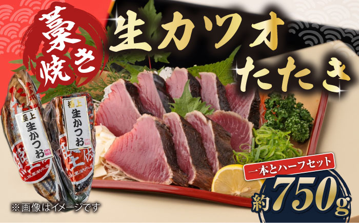 藁焼き 生カツオたたき一本とハーフセット (冷蔵) 約750g 4.5人6人前 【土佐黒潮水産】 [ATCQ004]