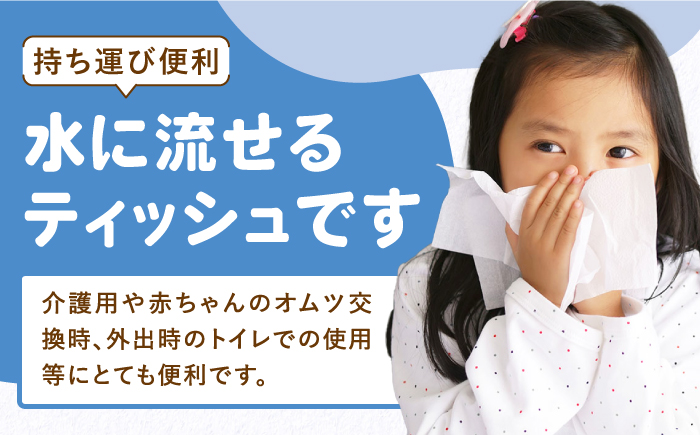 【6回定期便】隔月発送 水に流せる3枚重ねティッシュ ソフトパック100組 (300枚) ×30パック 【河野製紙株式会社】 [ATAJ021]