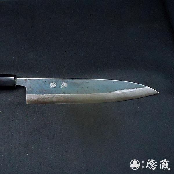 土佐黒打ち刃物 牛刀 210mm 黒打積層 両刃 青紙2号 紫檀八角 ダマスカス 徳蔵オリジナル 【グレイジア株式会社】 [ATAC109]