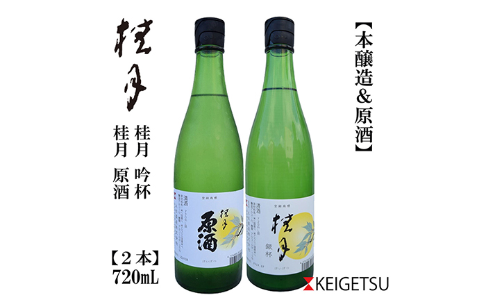 桂月 原酒 銀杯 720ml 各1本 日本酒 地酒 【近藤酒店】 [ATAB198]