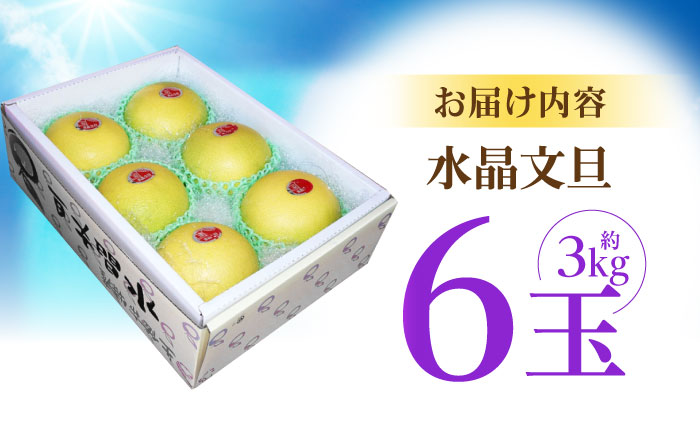 南国土佐の女王柑橘 水晶文旦 約3kg 6玉入り ぶんたん 文旦 フルーツ 高知名物 果物 【フルーツショップオザキ】 [ATAH007]