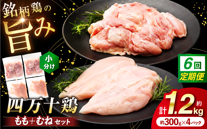 【6回定期便】四万十鶏 おいしいとこ鶏 セット (もも肉 むね肉  計約1.2kg)/ 四万十鶏 もも肉 むね肉 冷凍【三栄ブロイラー販売株式会社】 [ATDP011]