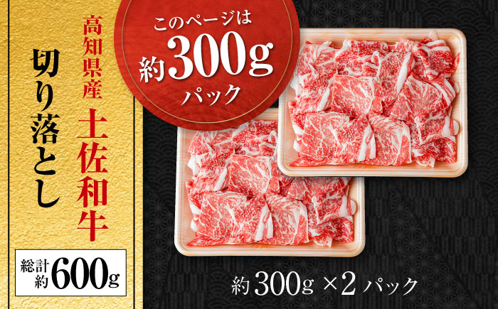 高知県産 土佐和牛 切り落とし 炒め物 すき焼き用 約300g×2 総計約600g 国産 牛肉 切落し すきやき 【(有)山重食肉】 [ATAP079]