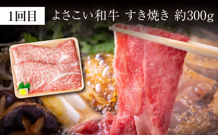 【3回定期便】お肉の定期便 高知県牛肉祭り (3ヵ月) 総計約1.8kg 国産 牛肉 すき焼き すきやき 焼肉 切り落とし 【(有)山重食肉】[ATAP071]