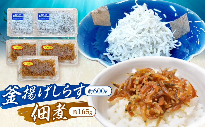 釜揚げしらす（約600g）と佃煮（約165g）のセット /森国商店 浜で瞬時に釜出し 高知のしらす【グレイジア株式会社】 [ATAC490]