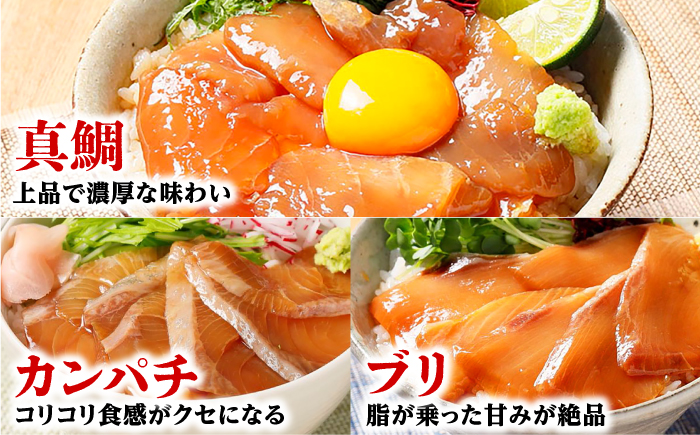 【真鯛・ブリ・カンパチ】漬け丼の素3種 食べ比べセット 約80g×9パック【興洋フリーズ株式会社】 [ATBX134]