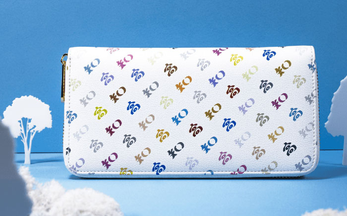 高知の財布 ホワイト×カラフル / 高知 ブランド 財布 長財布 合成皮革 革 アパレル ビジネス 贈り物 プレゼント ご当地 【株式会社ブランド高知】 [ATDW004]