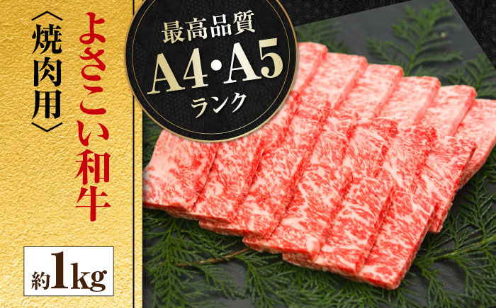 高知県産 よさこい和牛 焼肉用 約1kg 牛肉 国産 焼き肉 BBQ A4 A5 【(有)山重食肉】 [ATAP064]