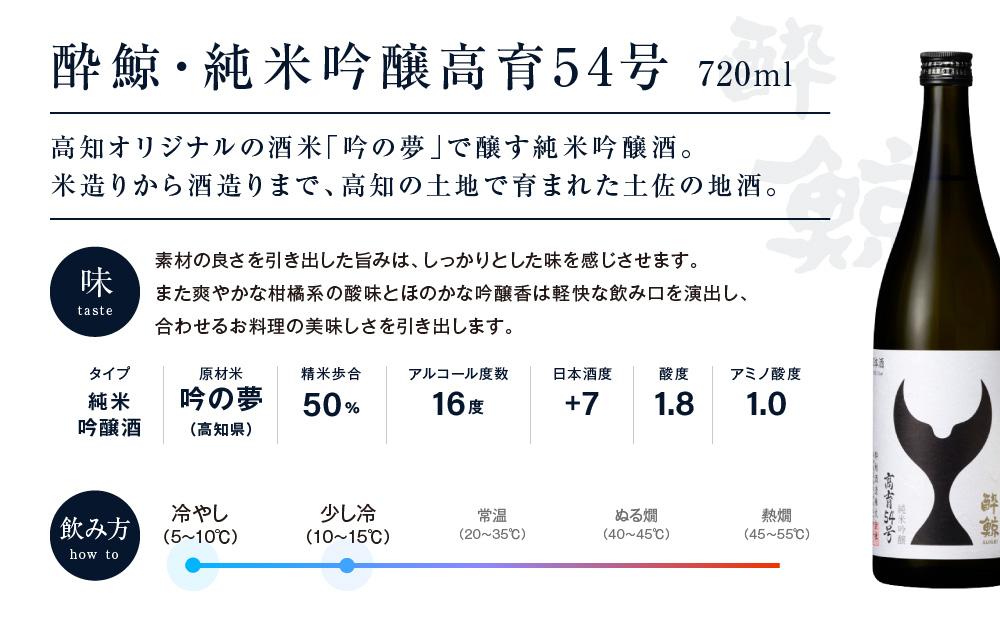 酔鯨・純米吟醸 高育54号 720mL ＆ 酔鯨・特別純米酒 720mL