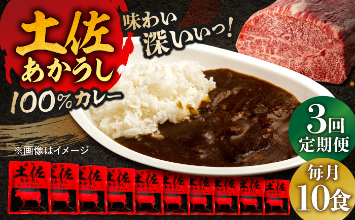 【3回定期便】高知土佐あかうしビーフカレー 10食セット/ レトルト カレー あか牛 土佐あかうし 牛肉 牛カレー 保存食 常備 人気 おすすめ 高知市 【株式会社 四国健商】 [ATAF137]