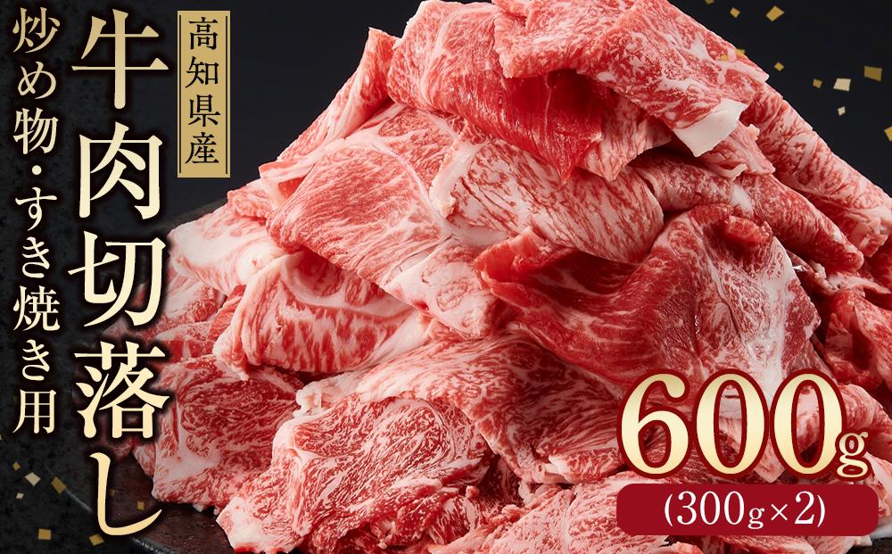 高知県産　牛肉切り落とし　炒め物・すき焼き用　約600g【小分け　約300ｇ×2】｜山重食肉