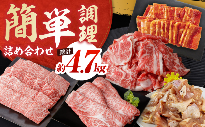 簡単調理! お肉の詰め合わせ 総計約4.7kg 牛肉 鶏肉 豚肉 国産 小分け 食べ比べ 【(有)山重食肉】 [ATAP009]