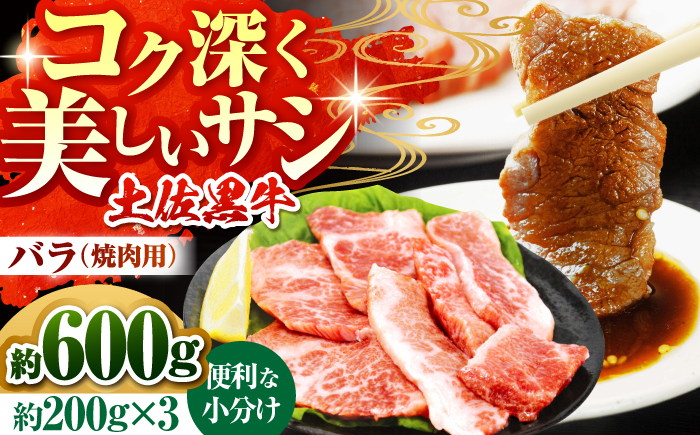 土佐黒牛　バラ（焼肉用）約600ｇ（約200g×3）【高知県食肉センター株式会社】 [ATFC002]