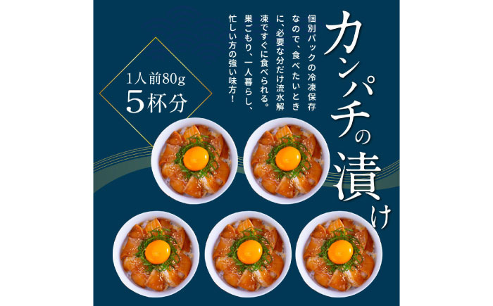 高知の海鮮丼の素「かんぱちの漬け」約80g×5パック 【興洋フリーズ株式会社】 [ATBX029]