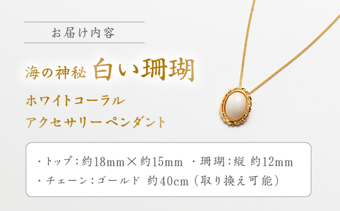 ホワイトコーラル アクセサリーペンダント 【有限会社米沢サンゴ店】 [ATCX027]