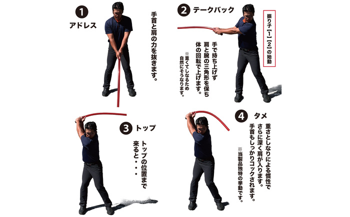 ゴルフスイング練習器具 二重振り子習得 赤い×重い しなルンです 1kg・100cm レギュラーサイズ グリップエンドテープ同梱 / しなるんです しなり ゴルフ スイング 練習 器具 矯正 【パターマット工房PROゴルフショップ】 [ATAG098]
