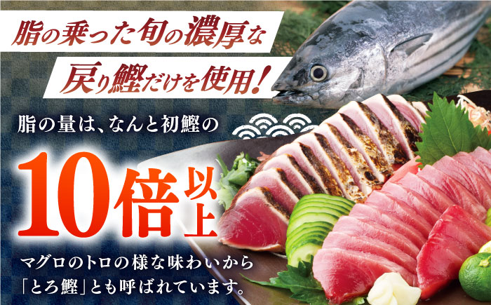 土佐料理司 一本釣り とろ鰹の刺身1節 鰹たたき2節セット 【株式会社土佐料理司】 [ATAD024]