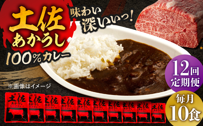 【12回定期便】高知土佐あかうしビーフカレー 10食セット/ レトルト カレー あか牛 土佐あかうし 牛肉 牛カレー 保存食 常備 人気 おすすめ 高知市 【株式会社 四国健商】 [ATAF139]