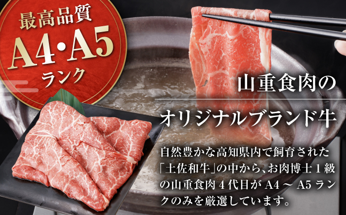 高知県産 よさこい和牛 上赤身 しゃぶしゃぶ用 約300g 牛肉 すきやき 国産 肉 A4 A5 薄切り スライス 【(有)山重食肉】 [ATAP127]