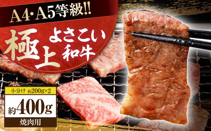 高知県産 よさこい和牛 焼肉用 約200g×2 総計約400g 牛肉 国産 焼き肉 BBQ A4 A5 【(有)山重食肉】 [ATAP062]