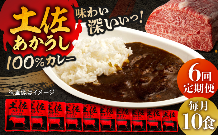 【6回定期便】高知土佐あかうしビーフカレー 10食セット/ レトルト カレー あか牛 土佐あかうし 牛肉 牛カレー 保存食 常備 人気 おすすめ 高知市 【株式会社 四国健商】 [ATAF138]