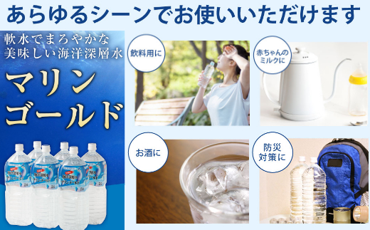 ミネラルウォーター こじゃんと飲んでみんかよセット 2L×6本 硬度15 水 ペットボトル マリンゴールド 飲料水 災害用 避難用品 高知県 室戸市 国産 送料無料