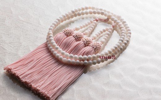 【宝石サンゴ】白珊瑚本連数珠（女性用） _【さんご サンゴ 珊瑚 数珠 念珠 】