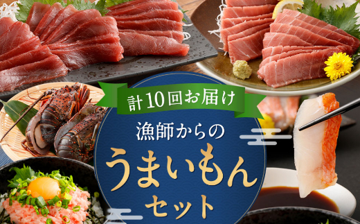 【10回定期便】海からの贈り物！漁師からのうまいもん定期便 まぐろ 鮪 鰹 まぐろたたき カツオのたたき ネギトロ 伊勢海老 金目鯛 刺身 お楽しみ 海鮮 冷凍 魚 海産物 魚介類 高知県 緊急支援品 訳あり 不揃い 傷 規格外 故郷納税 送料無料