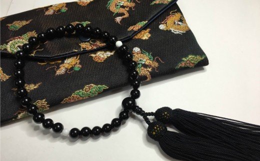 オニキスと白珊瑚の片手数珠