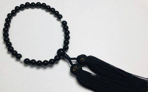 オニキスと白珊瑚の片手数珠