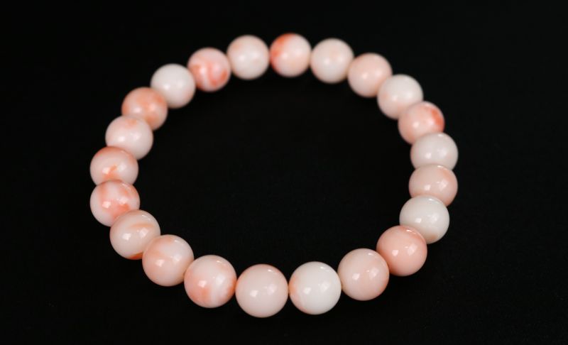 ピンクサンゴ 丸玉ブレスレット [大サイズ玉] アクセサリー ブレスレット ジュエリー 珊瑚