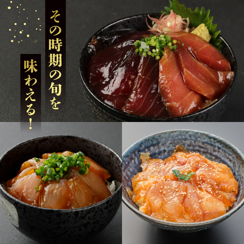 板前特製たれ仕込み！初音の旬の魚の漬け丼２セット【３回定期便】_冷凍 調理済み 時短 湯せん お弁当 個包装 惣菜 小分け 子供 簡単調理 お取り寄せ 人気 湯煎 お湯ぽちゃ レトルト 温めるだけ