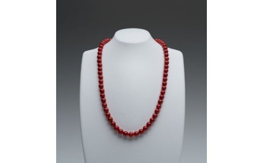 【高級】赤サンゴ 丸玉ネックレス アクセサリー ネックレス ジュエリー 珊瑚 赤珊瑚 