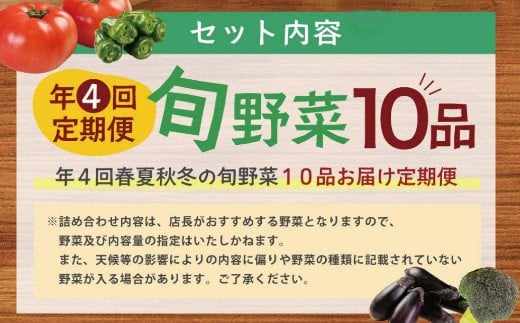 【4回定期便】旬野菜 定期便 1回あたり10品 セット 詰め合わせ 春夏秋冬 野菜 旬 おまかせ 新鮮 やさい レシピ付き 高知県 室戸市 故郷納税 送料無料