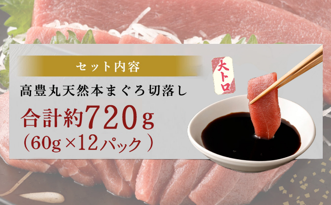 【ふるさと納税】【お刺身ちょこっとパック】 天然本まぐろ 大トロ 切落し 720g 60g×12パック お手軽 食べきりサイズ 切り落とし お刺身 魚介類 海鮮 小分け 魚 天然まぐろ 魚貝 マグロ 高知県 簡単解凍 簡単調理 惣菜 冷凍