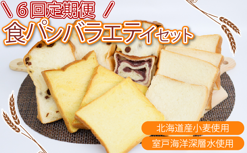 【室戸海洋深層水仕込み】食パンバラエティセット年６回定期便  食パン ぱん 朝食 ギフト 定期便 人気 食事パン おやつ レーズン ぶどう ドライフルーツ かぼちゃ あんこ セット バラエティ