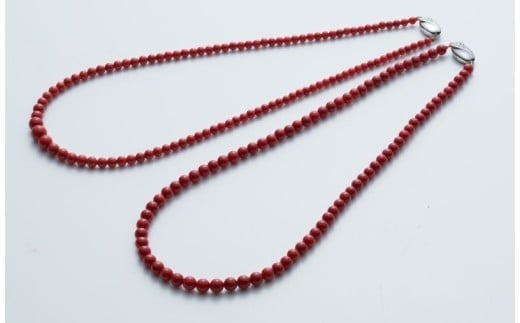 赤サンゴ 丸玉ネックレス アクセサリー ネックレス 高級 ジュエリー 珊瑚 赤珊瑚