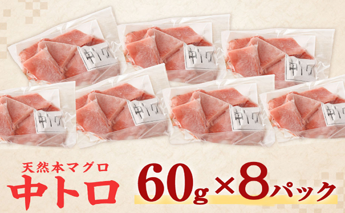 【ふるさと納税】【お刺身ちょこっとパック】 天然本まぐろ 中トロ 切落し 480g 60g×8パック お手軽 食べきりサイズ 切り落とし お刺身 魚介類 海鮮 小分け 魚 天然まぐろ 魚貝 マグロ 高知県 簡単解凍 簡単調理 惣菜 冷凍