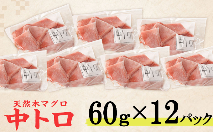 【ふるさと納税】【お刺身ちょこっとパック】 天然本まぐろ 中トロ 切落し 720g 60g×12パック お手軽 食べきりサイズ 切り落とし お刺身 魚介類 海鮮 小分け 魚 天然まぐろ 魚貝 マグロ 高知県 簡単解凍 簡単調理 惣菜 冷凍