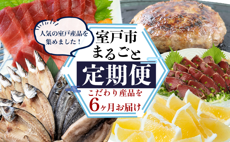 【定期便 6回】室戸まるごと定期便 こだわり産品コース かつお かつおのたたき 本マグロ 南マグロ 中トロ 干物 アジ 魚介 海鮮 ハンバーグ 黒毛和牛 定期便 6回定期便 高知県 室戸市