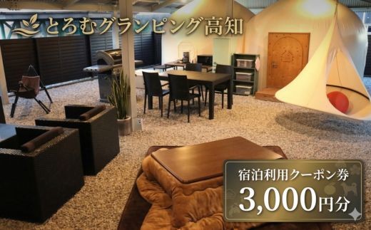 【 とろむグランピング高知 宿泊利用クーポン 3000円分 】 宿泊券 クーポン 旅行券 宿泊 グランピング テント サウナ 一棟貸し 貸切 宿泊施設 旅行 備長炭 癒し 空間 非日常 カップル 家族旅行 記念日旅行 リトリート 炭玄 高知県 室戸市