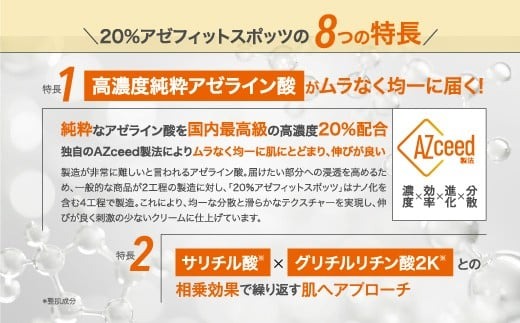 敏感肌 アゼライン酸20%クリーム 20%アゼフィットスポッツ サリチル酸 グリチルリチン酸ジカリウム コラーゲン ヒアルロン酸 NIKIPITA 送料無料 高知県 室戸市