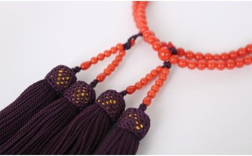 赤珊瑚の本連数珠 訳あり 珊瑚 赤サンゴ 数珠 