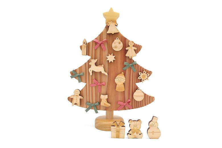 【木のおもちゃ】磁石で飾るクリスマスツリー 名入れ可能