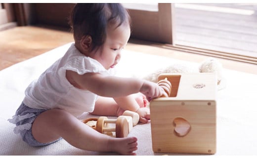 木のおもちゃ 赤ちゃんの宝石箱 おひさま 箱入り