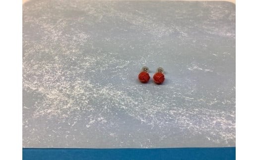 Jyo-mon縄文　ピアス／血桃珊瑚